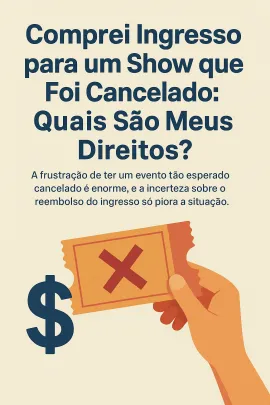 Imagem da notícia Comprei Ingresso para um Show que Foi Cancelado